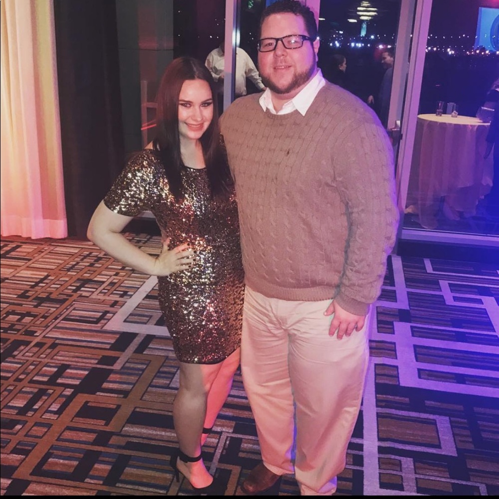 Gold sequins dress